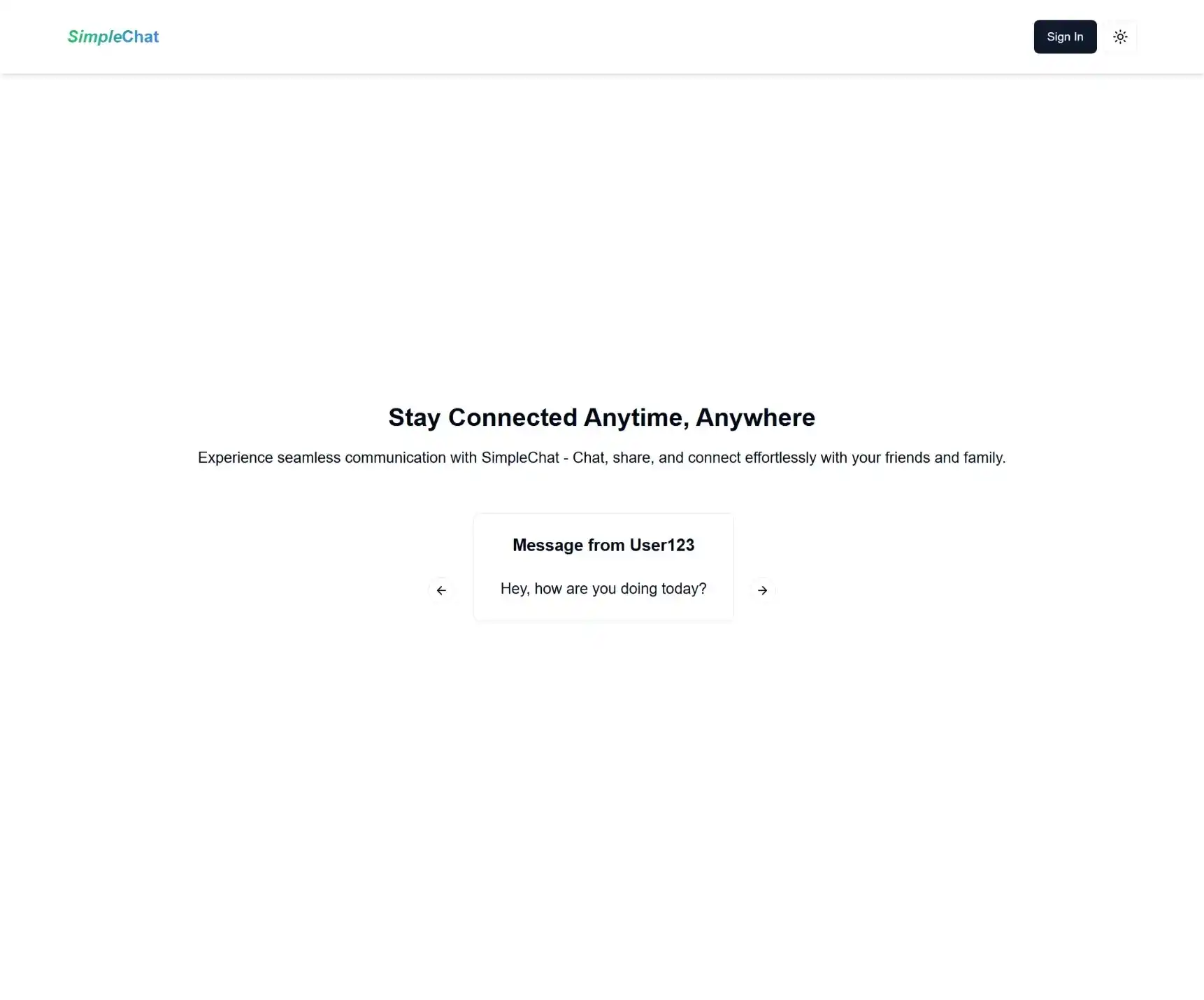 SimpleChat - A simple chat Application with AI integration - Screenshot 1