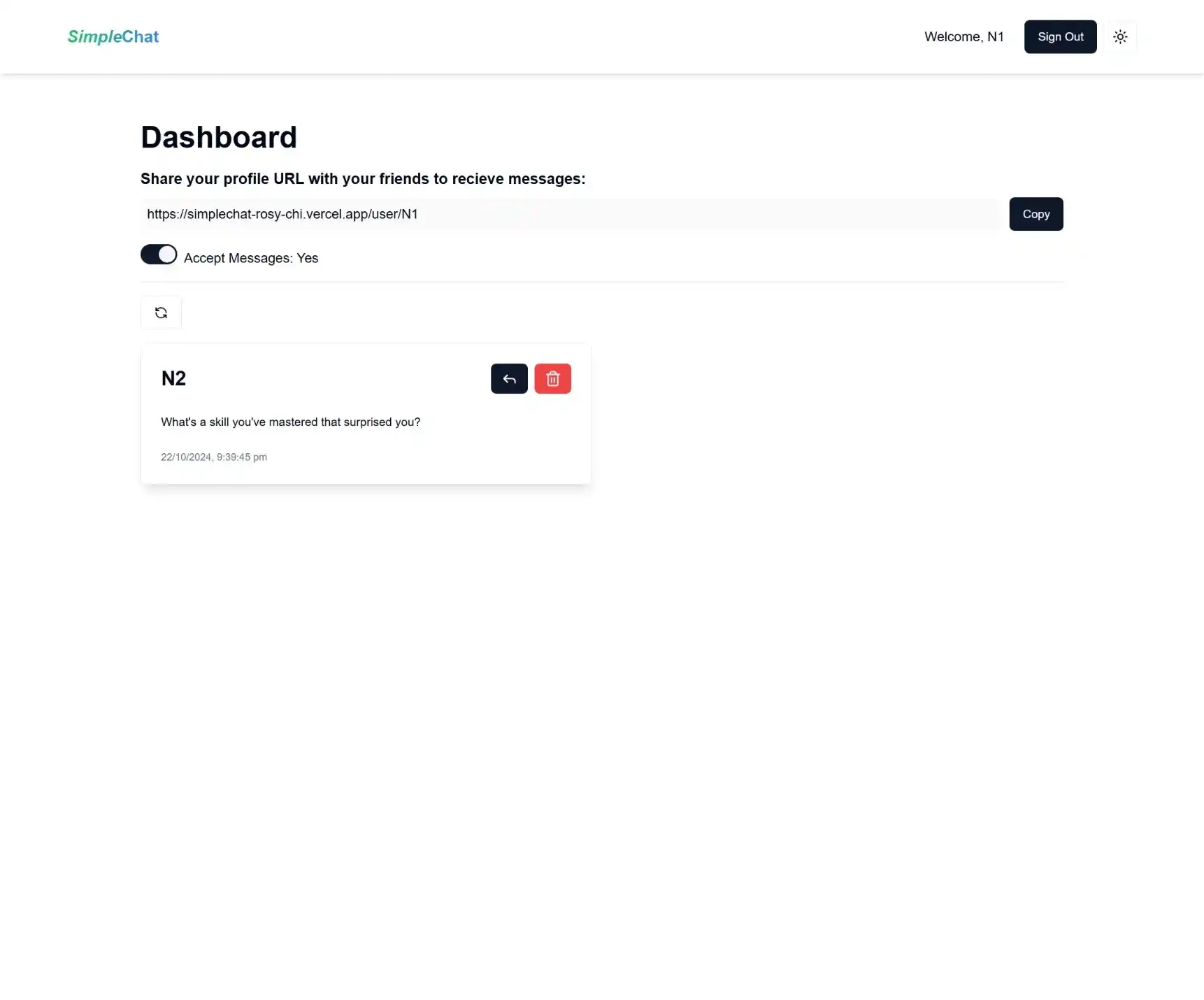 SimpleChat - A simple chat Application with AI integration - Screenshot 2