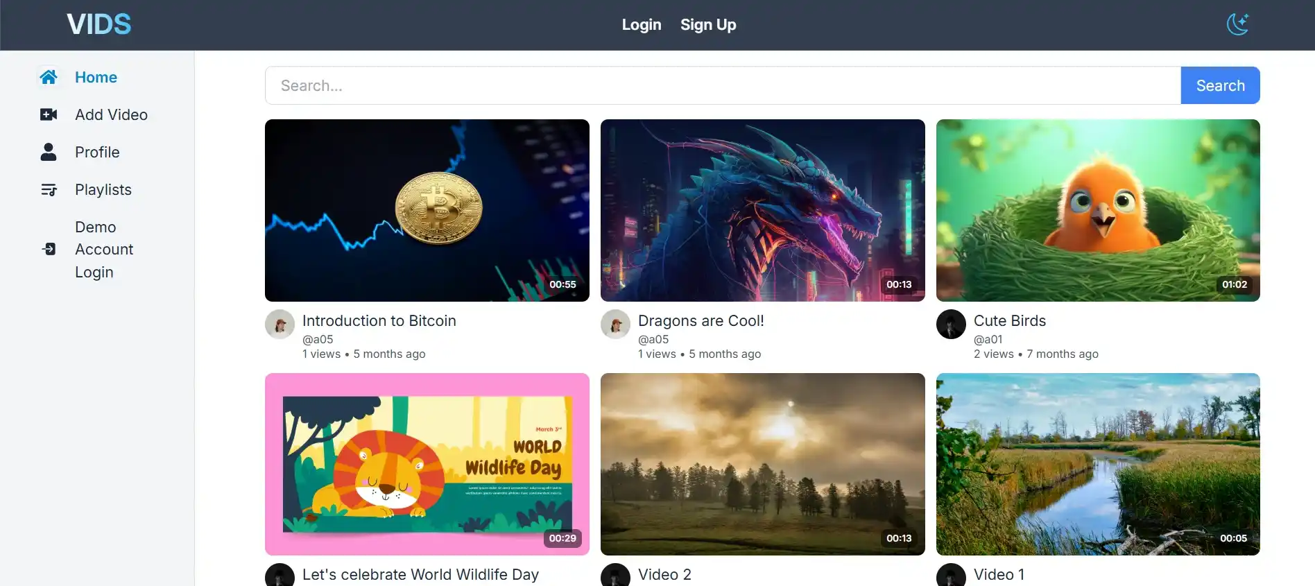 Vids - Video Sharing Website - Screenshot 1
